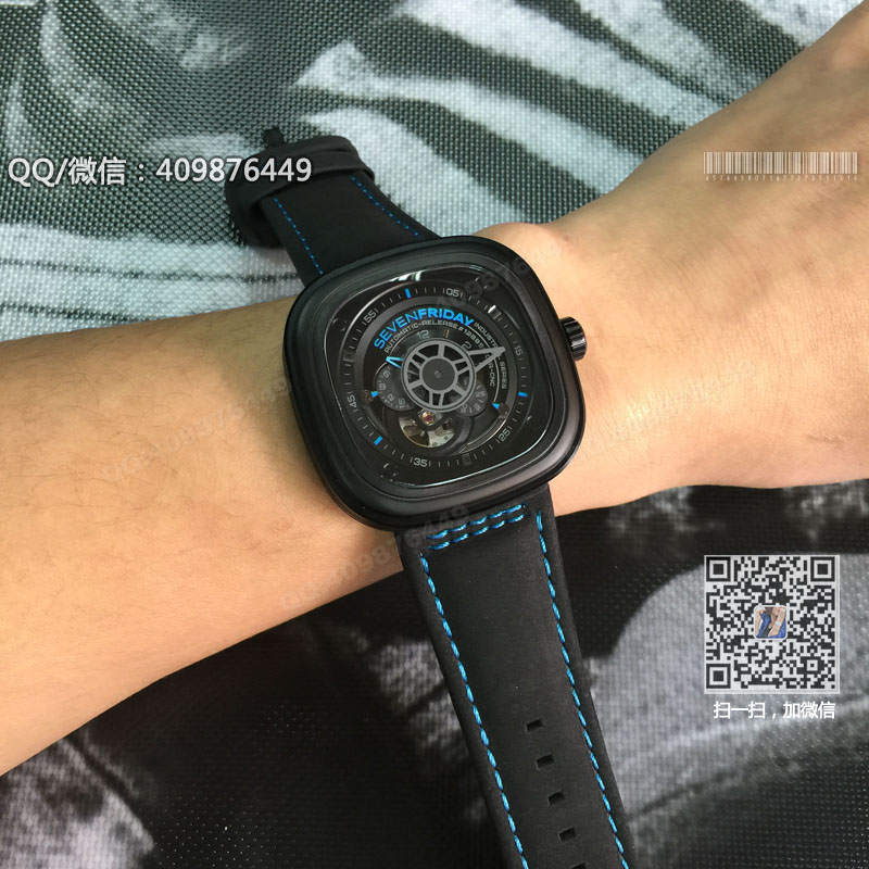 【一比一】七個星期五 SevenFriday PRIOR'S VOICE PVD外殼 黑色表帶